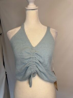 Hazel Moon NWT size small, light blue tank sweater with tie detail